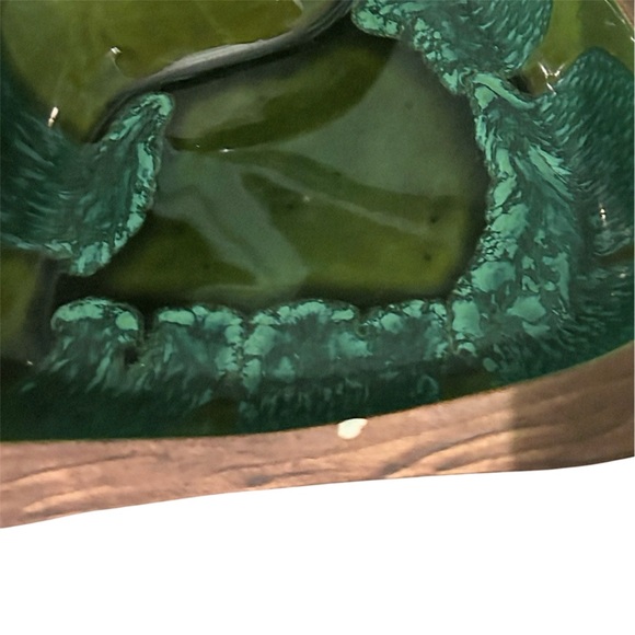 Vintage California Pottery 663 MCM Chip Dip Serving Platter Tray Ceramic Green - Picture 4 of 14